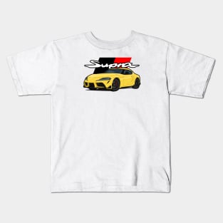 Car Supra 5th Generation GR A90 yellow Kids T-Shirt